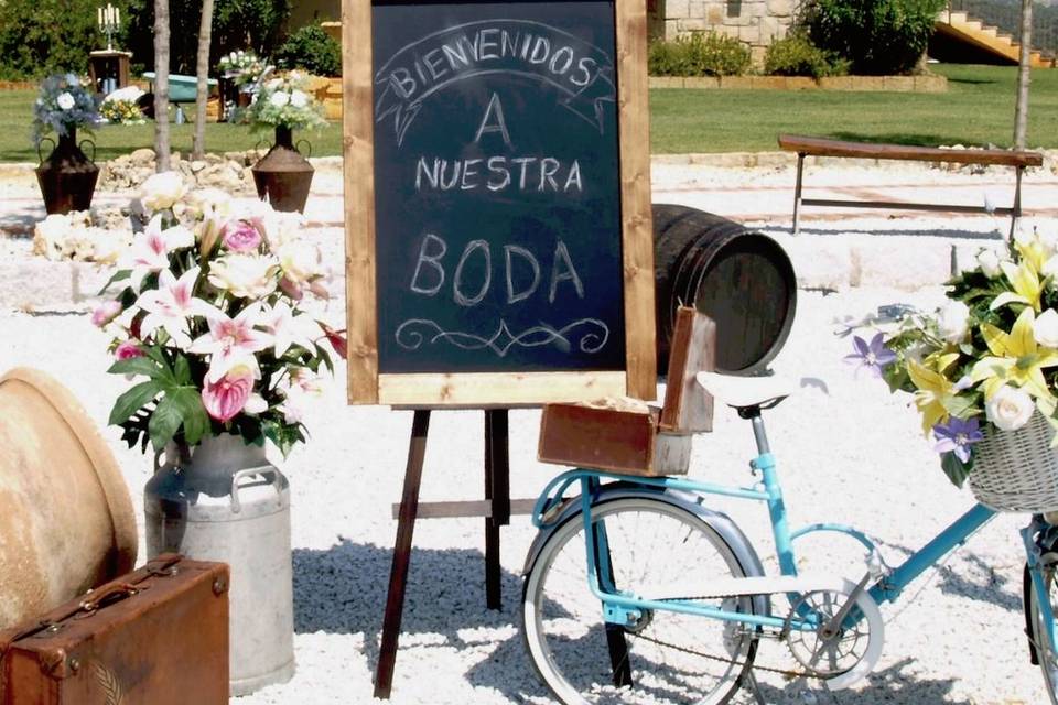 Bienvenida con bicicleta