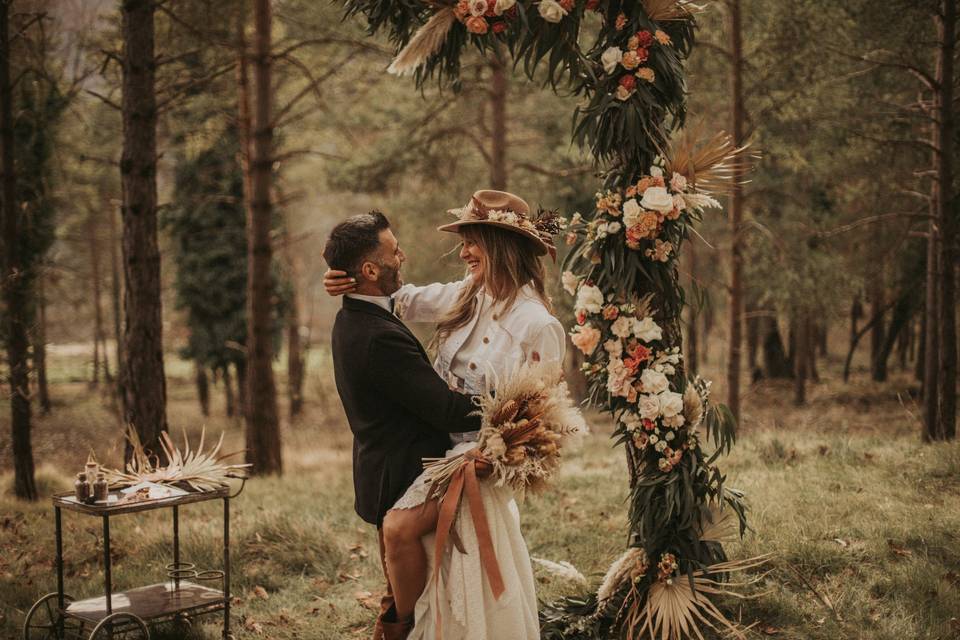 Ceremonia y ramo de novia