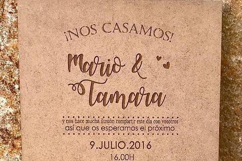 Invitación de madera