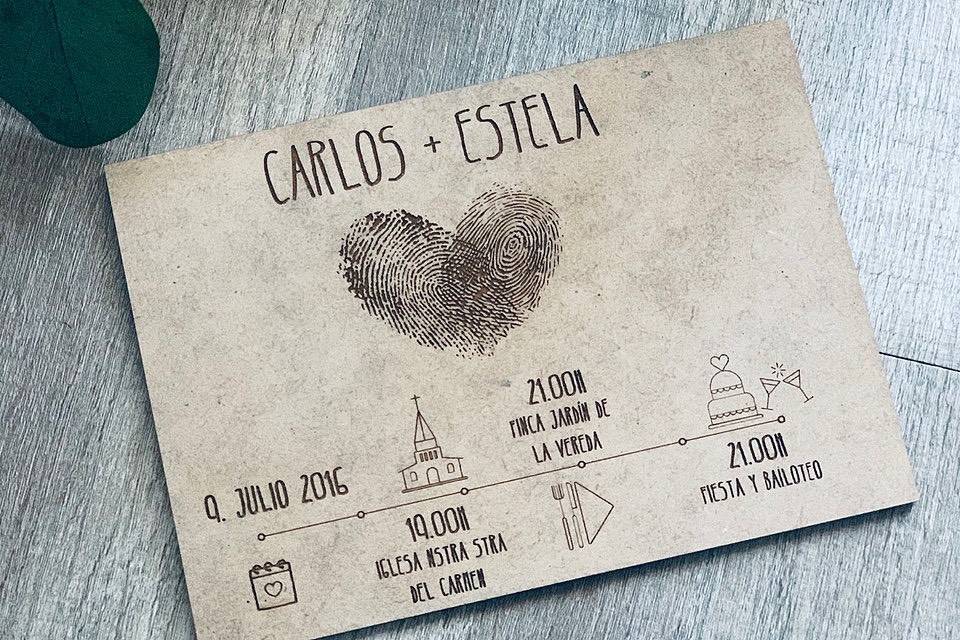 Invitación de madera