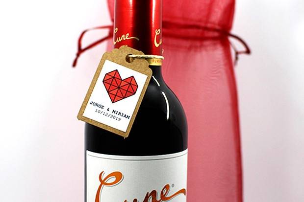  12 mini botellas de licor de vino personalizadas para