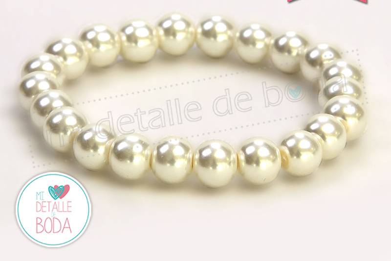 Pulsera perlas blancas