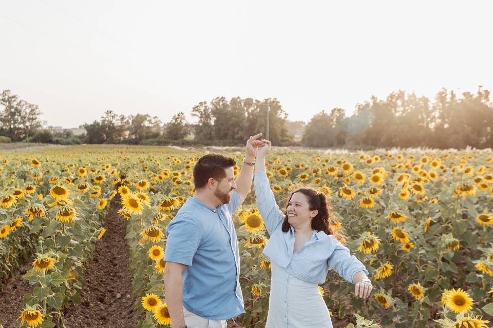 Pre boda en los girasoles