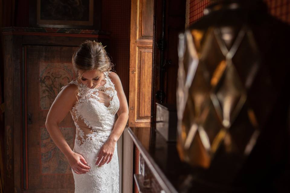 Detalle del vestido de novia