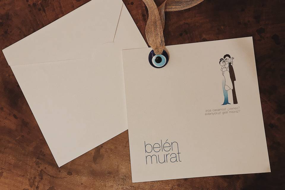 Diseño de la invitación de Belen y Murat