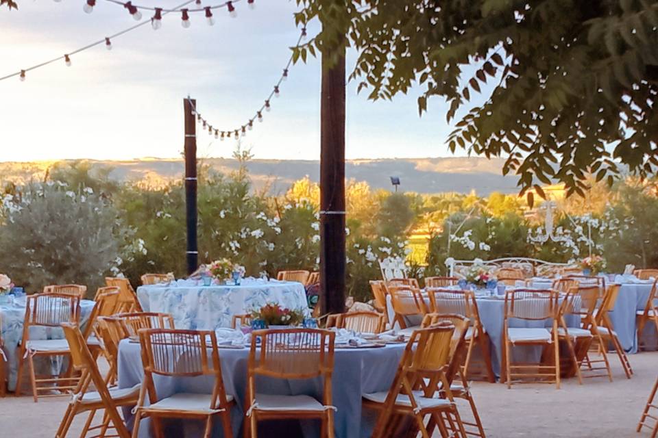 Cena de boda con vistas