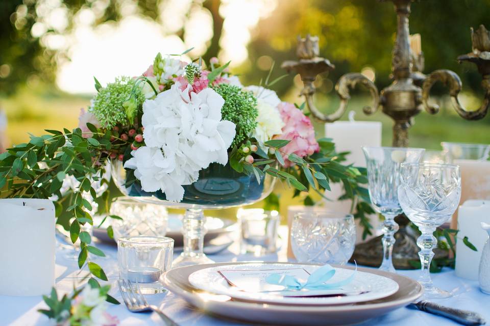 Detalle de mesa de banquete