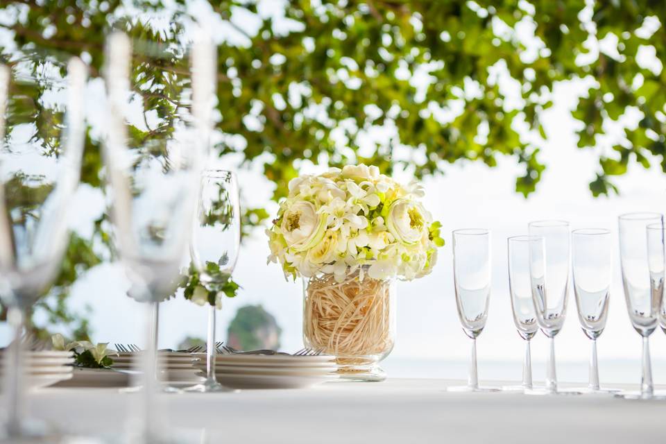 Detalle de mesa de banquete