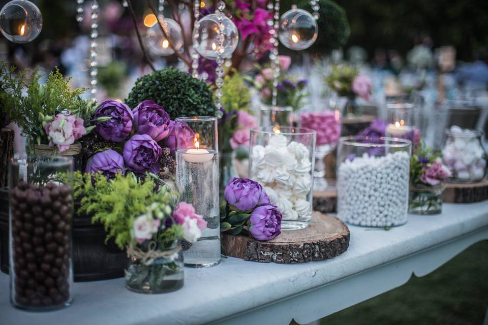 Detalle de mesa de banquete