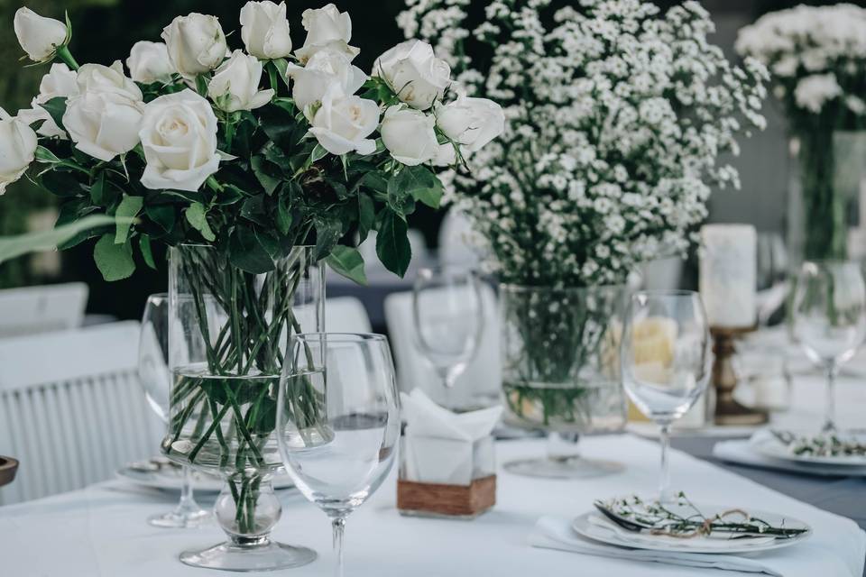 Detalle de mesa de banquete