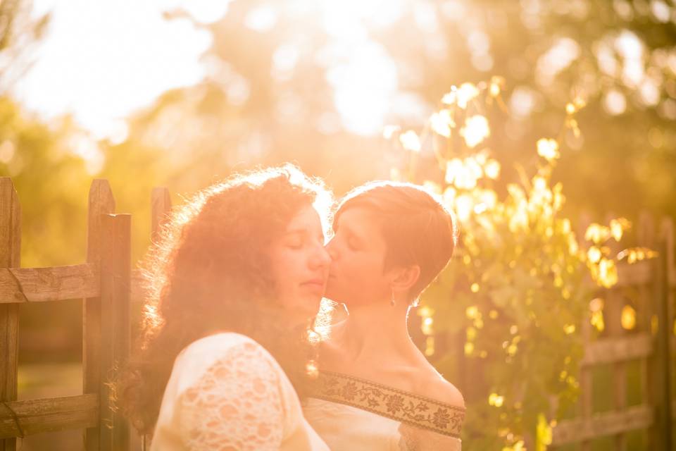 Novias atardecer palacio