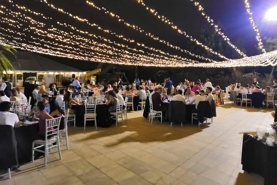 Iluminación boda nocturna