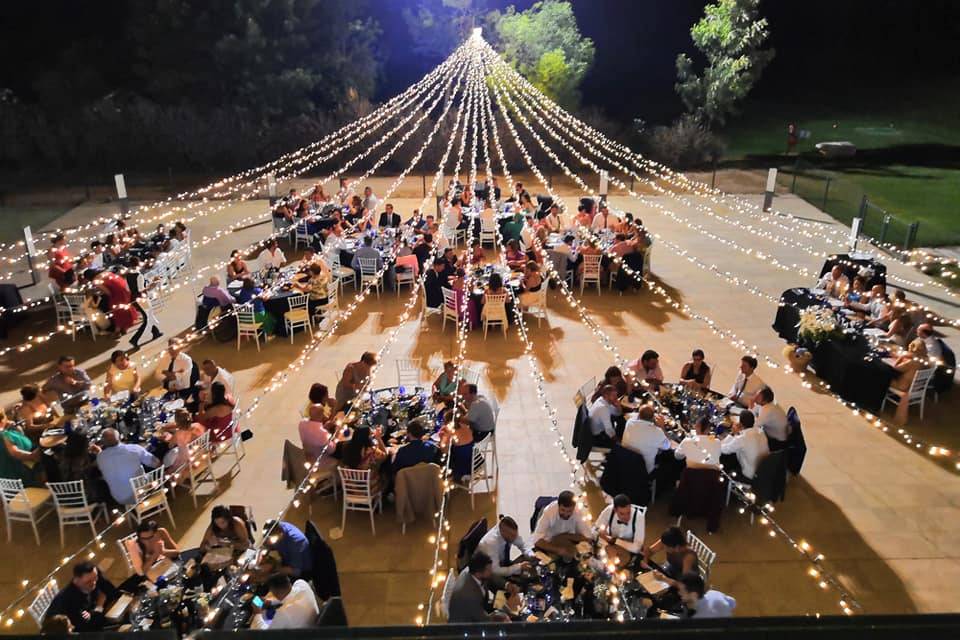 Iluminación boda nocturna