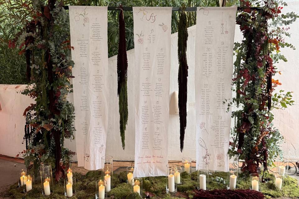 Seating plan telas y velas