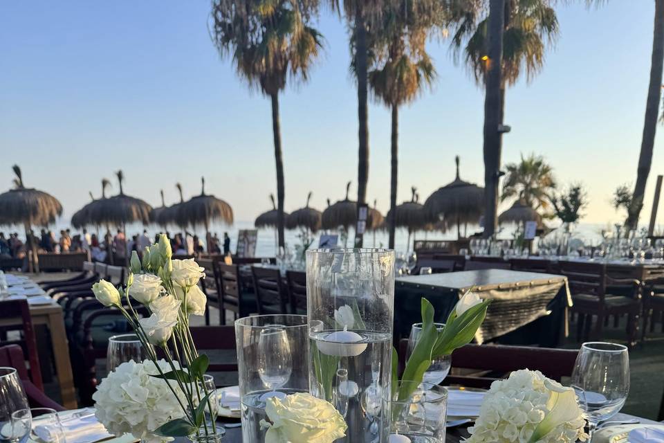 Centros de mesa con velas