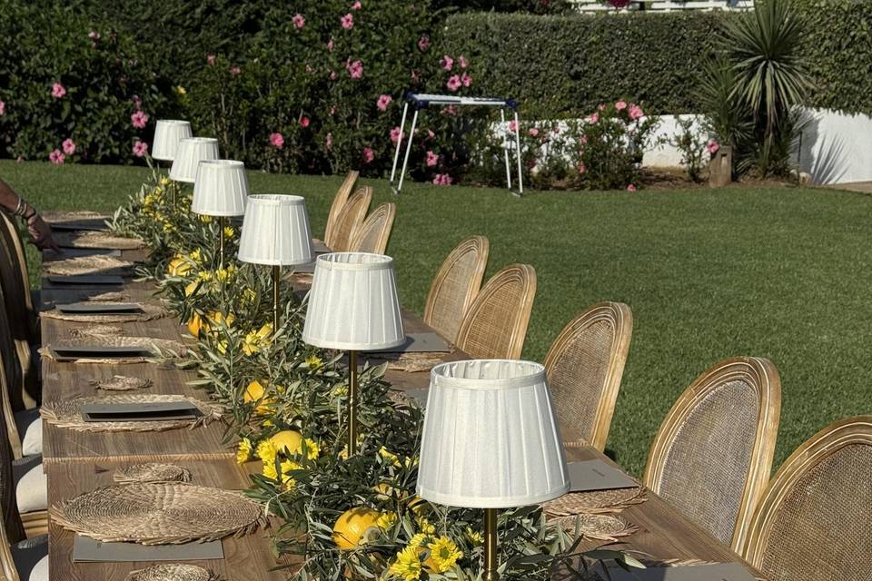 Decoración con limones mesa