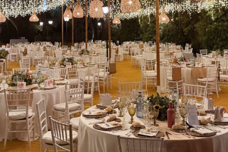 Estructura con lamparas y leds