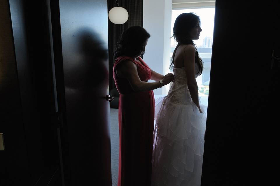 Preparativos de la novia
