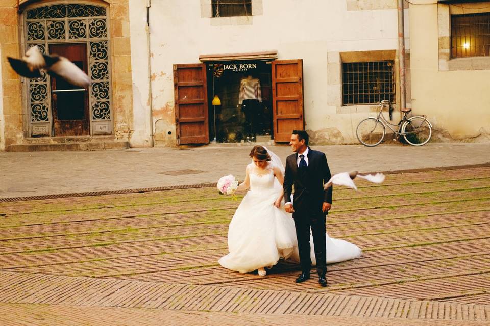 Novios en la calle