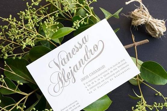 Invitaciones en letterpress