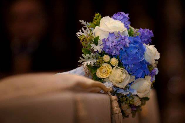 Bouquet en azules y blancos