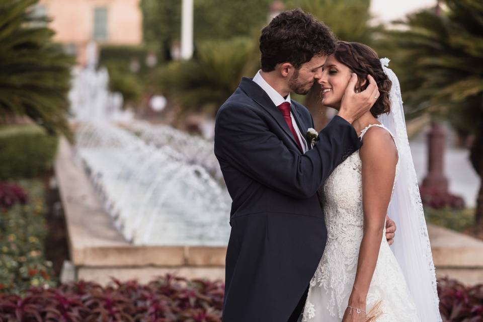 Postboda con humo de colores