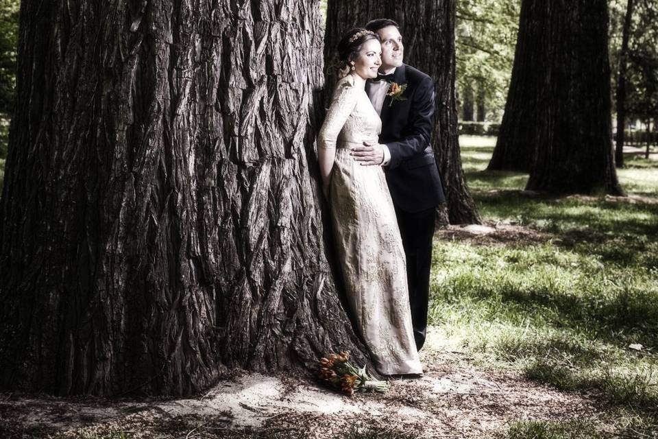 Fotos de los novios en Aranjuez