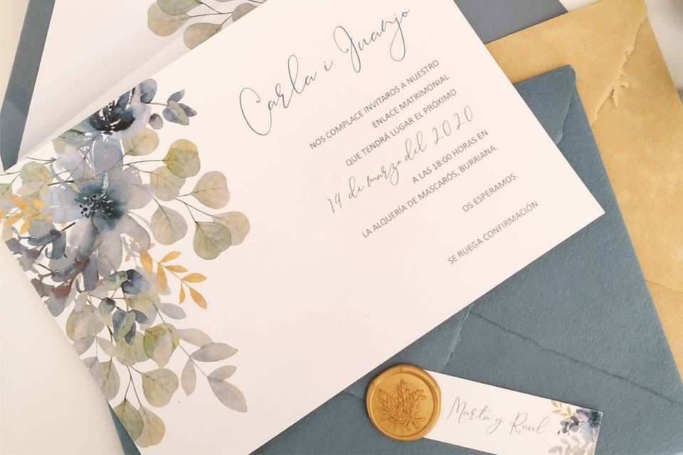 Invitación boda floral