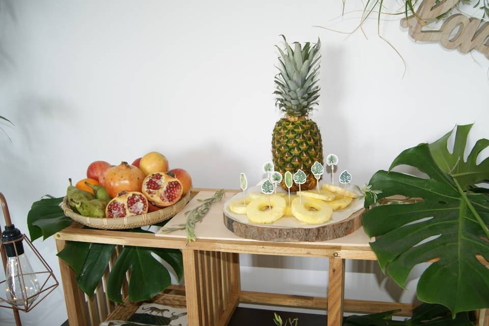 Mesa de frutas amazónica
