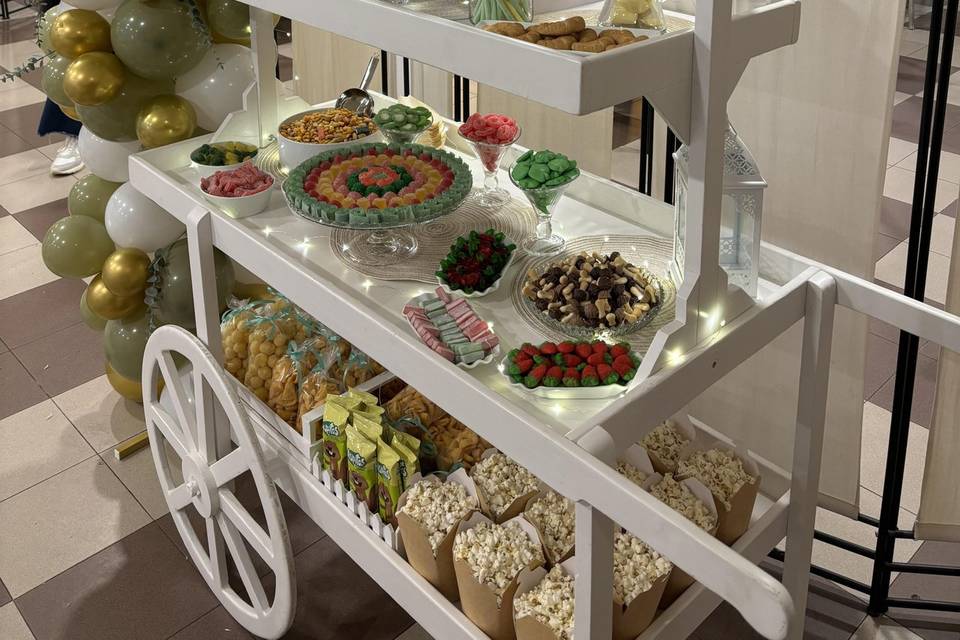 Candy bar bautizo verde