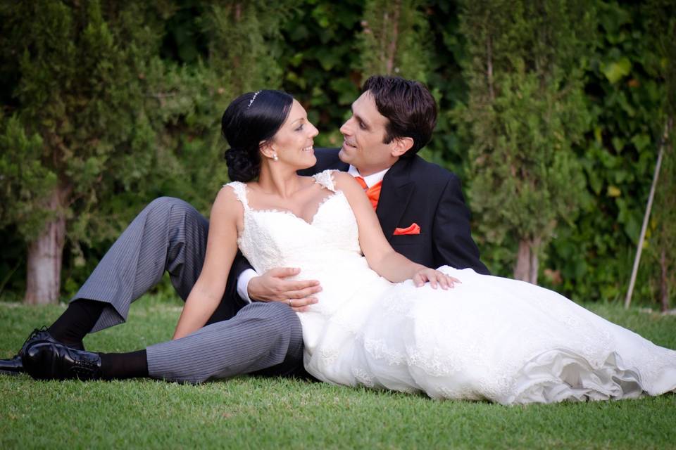 Fotografía romántica de boda