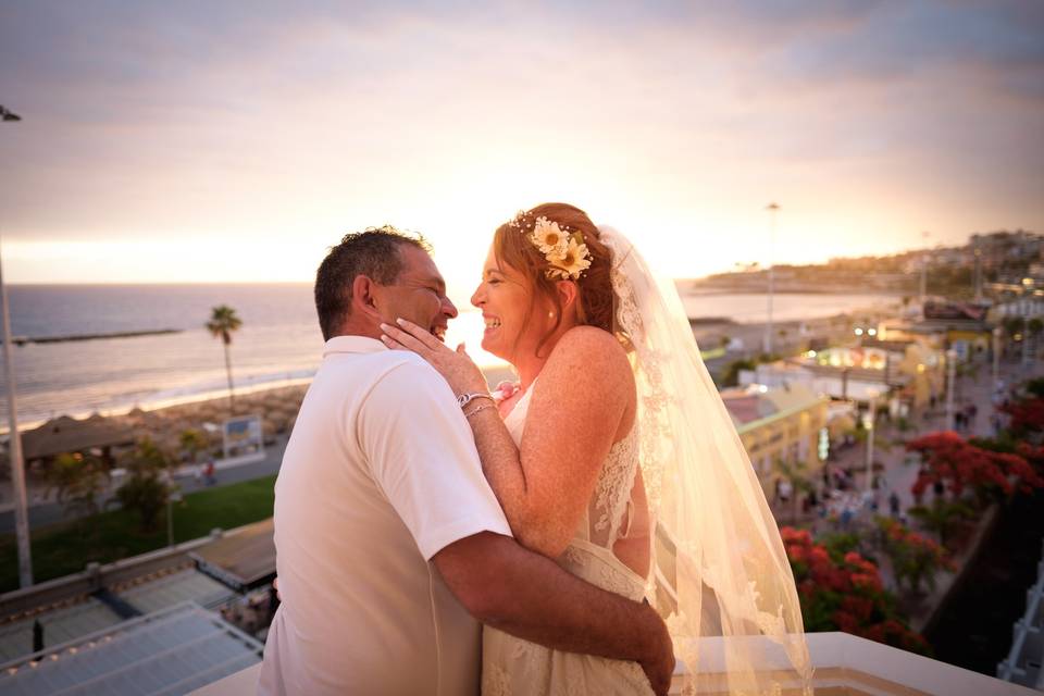 Fotos de boda al atardecer