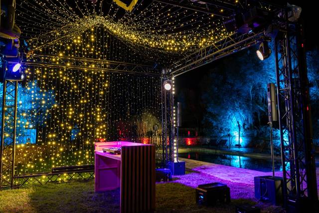 DJ set-up fairy lights