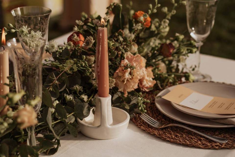 Mesa de boda íntima