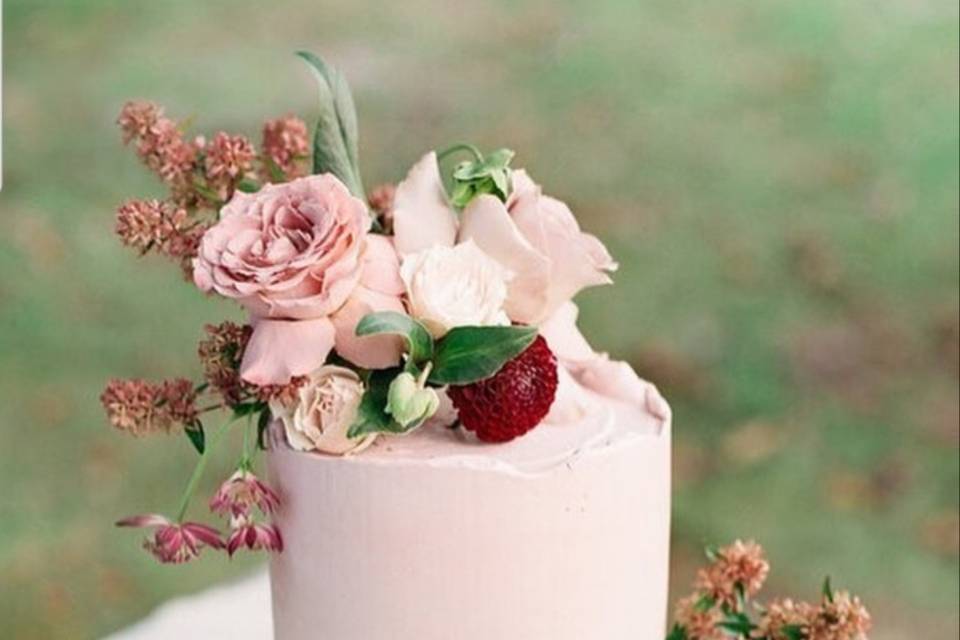 Tarta con flores