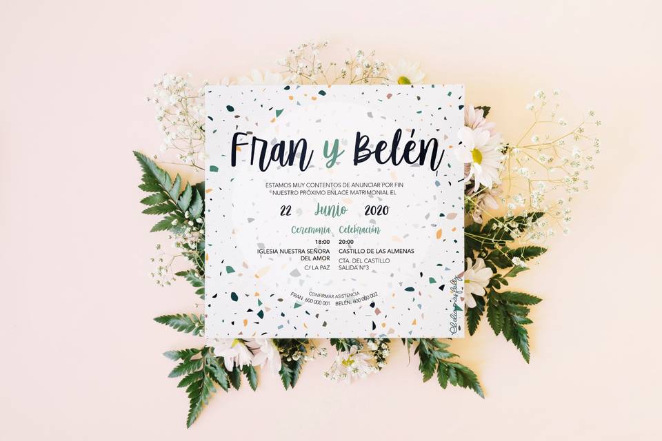 Diseño de invitación cuadrada