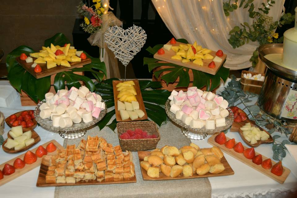 Buffet de dulces y chocolate