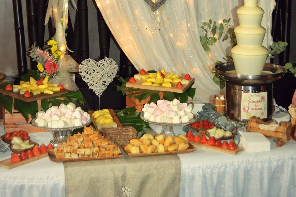 Buffet de dulces y chocolate