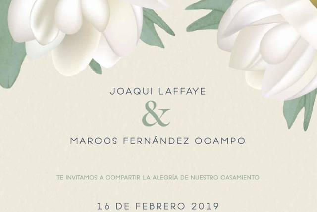 Invitación con flores