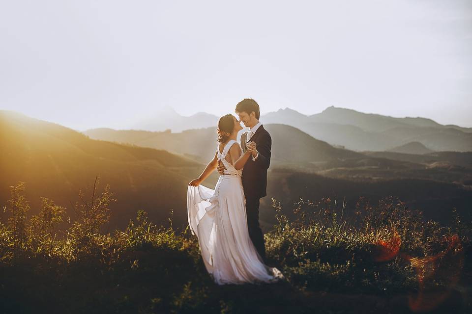 Postboda en las montañas