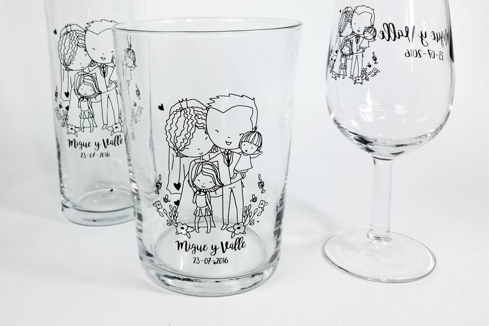 Catavino, tubo y vaso de boda