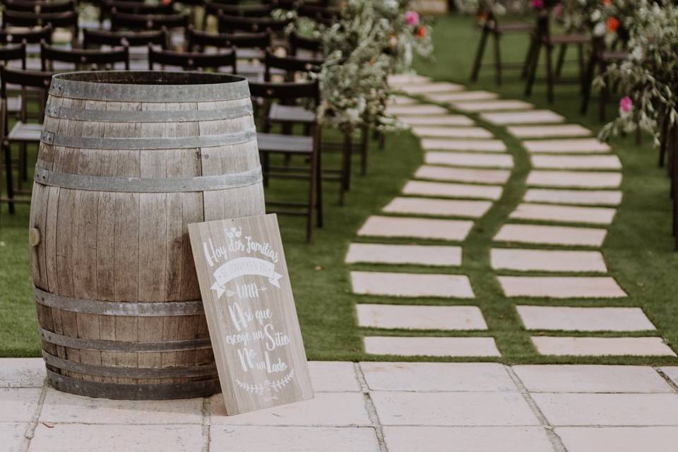 Ceremonia civil en el jardín