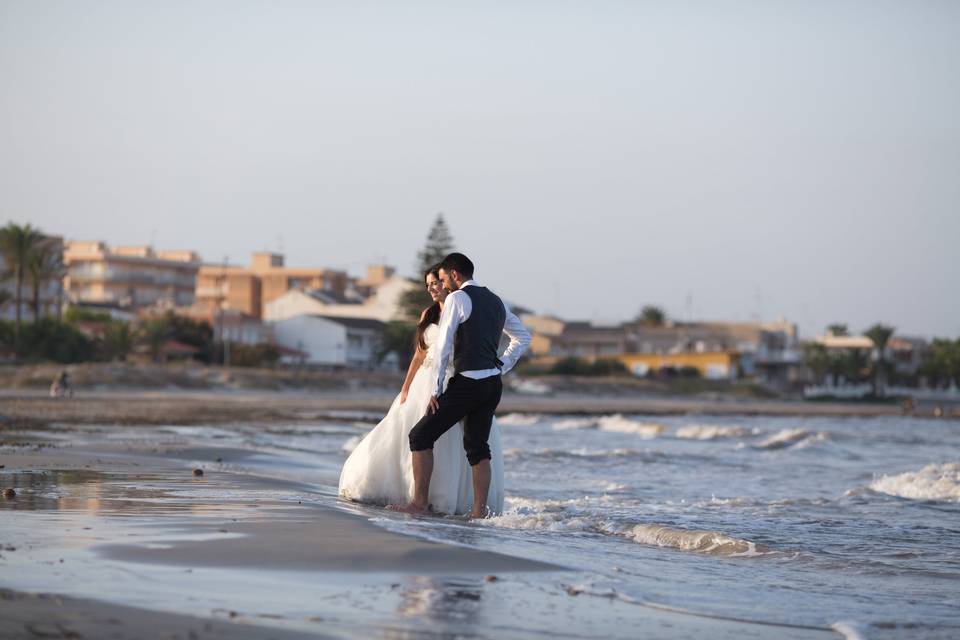 Pareja en la playa