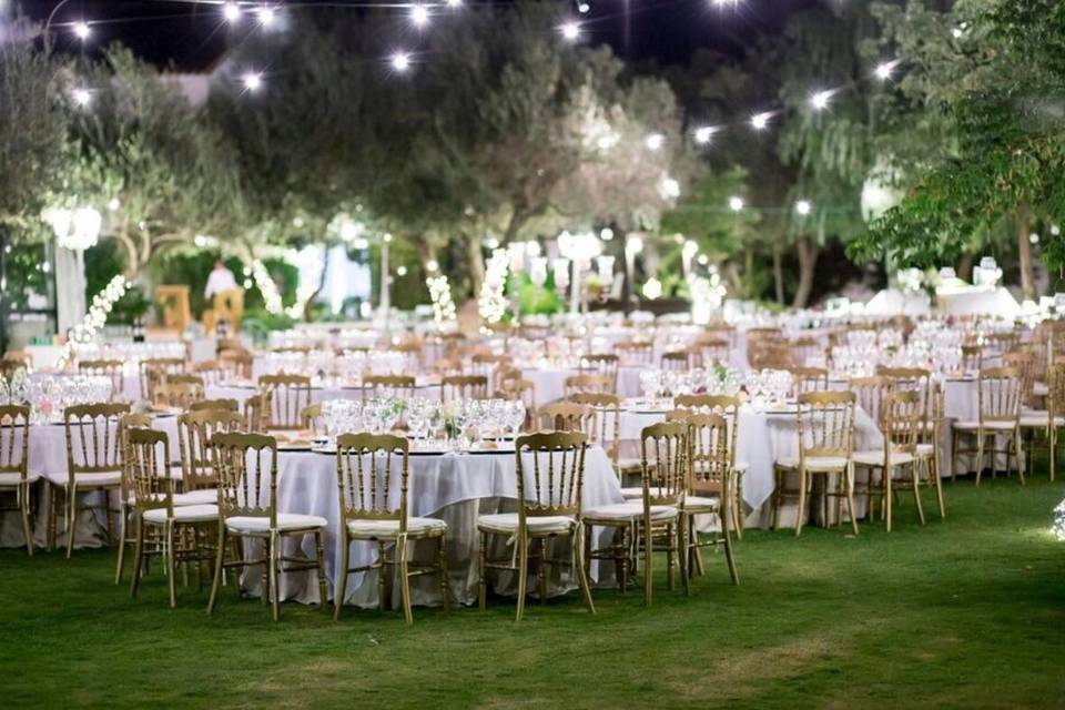 Montaje de boda de noche