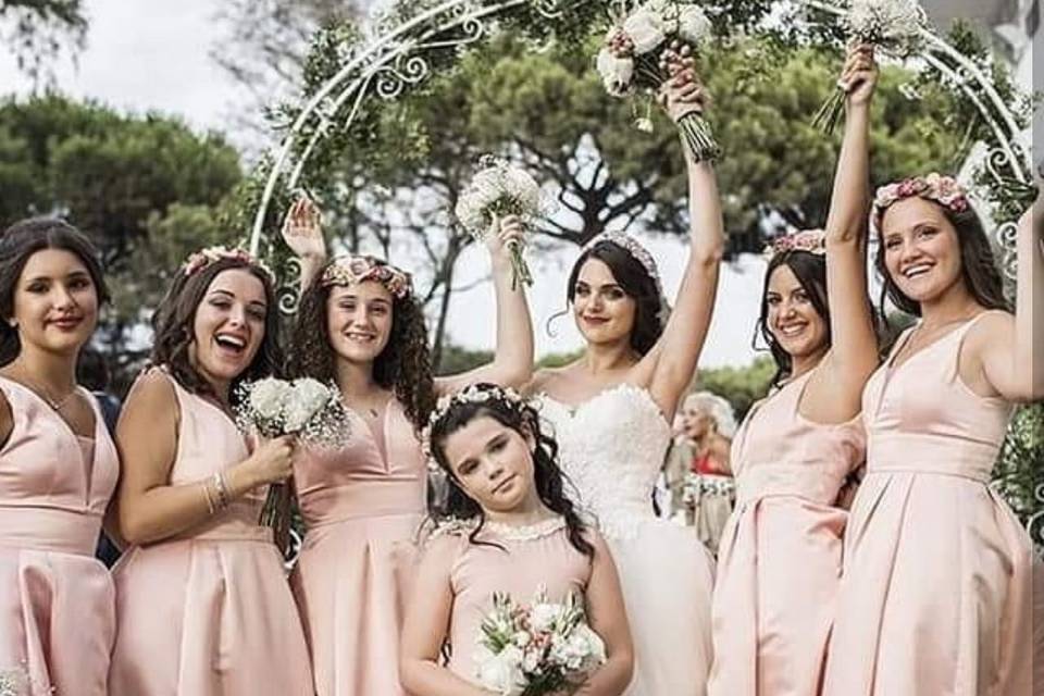 La novia y sus damas de honor