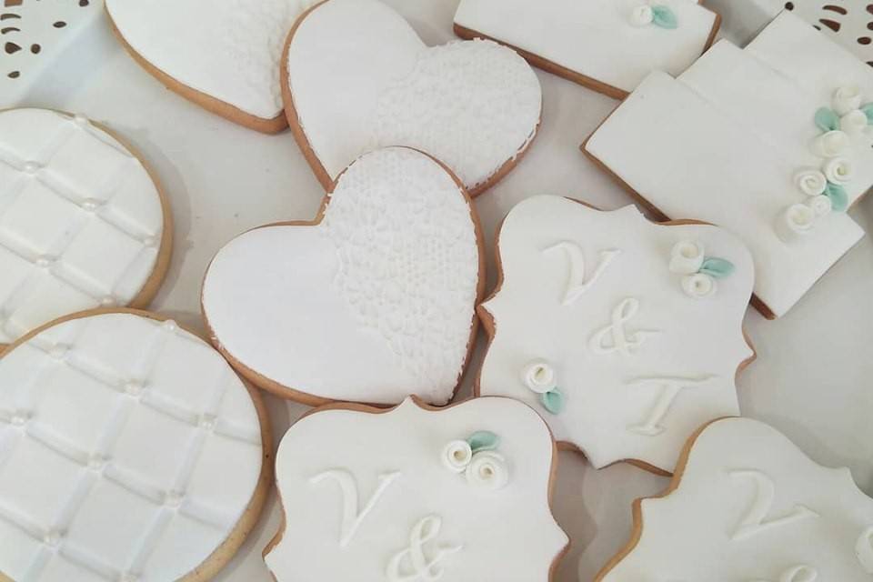 Galletas de boda de fondant