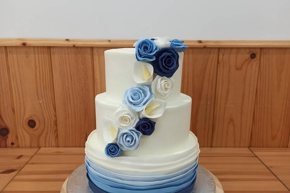 Flores y ondas de fondant