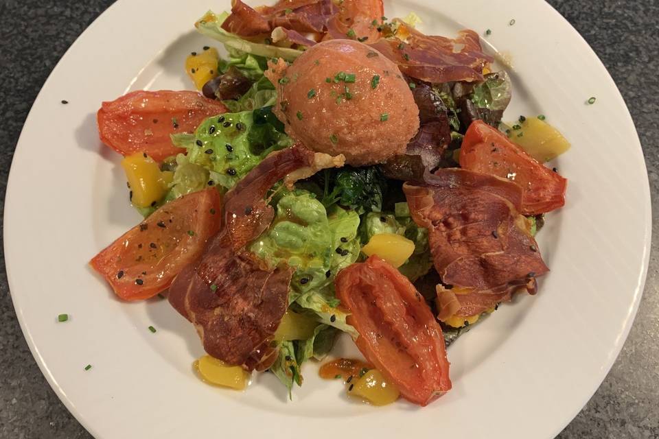 Ensalada de sorbete de tomate