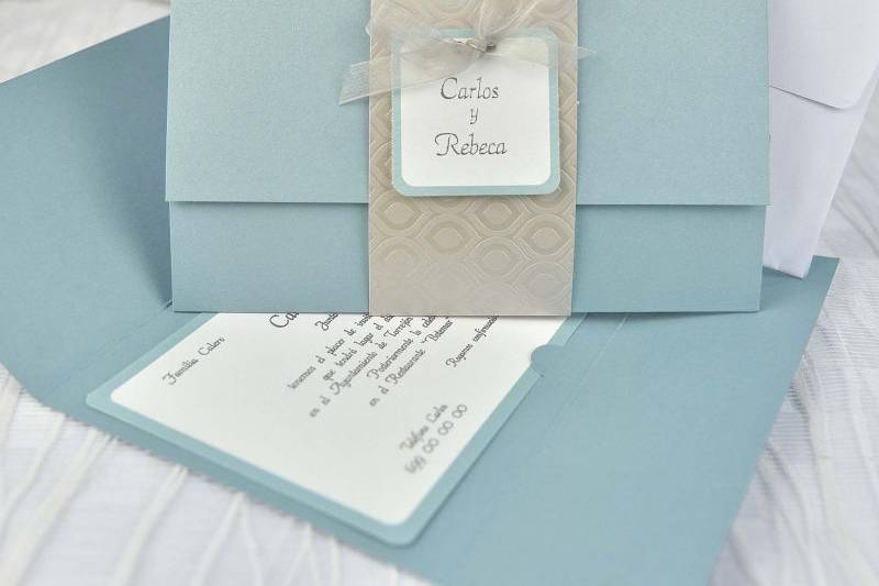 Invitación boda azul