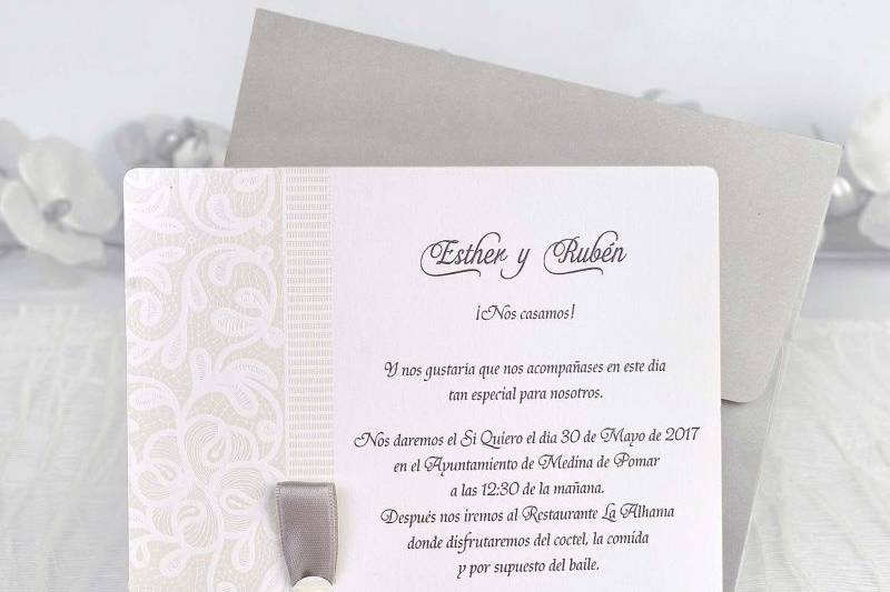 Invitación boda perlita